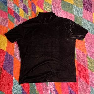 Vintage velvet mock neck crop top